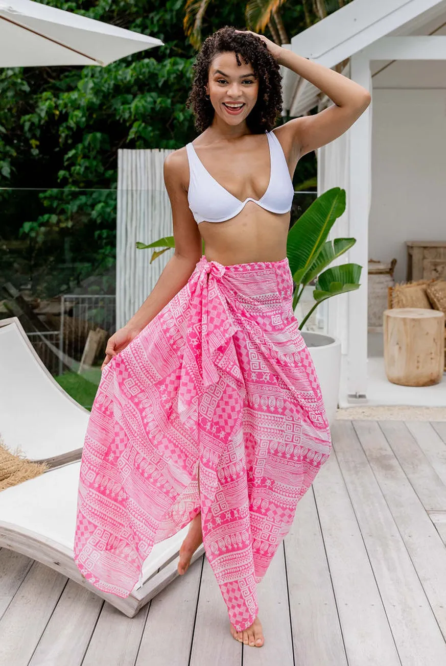 Arawak Printed Cotton Sarong Pareo