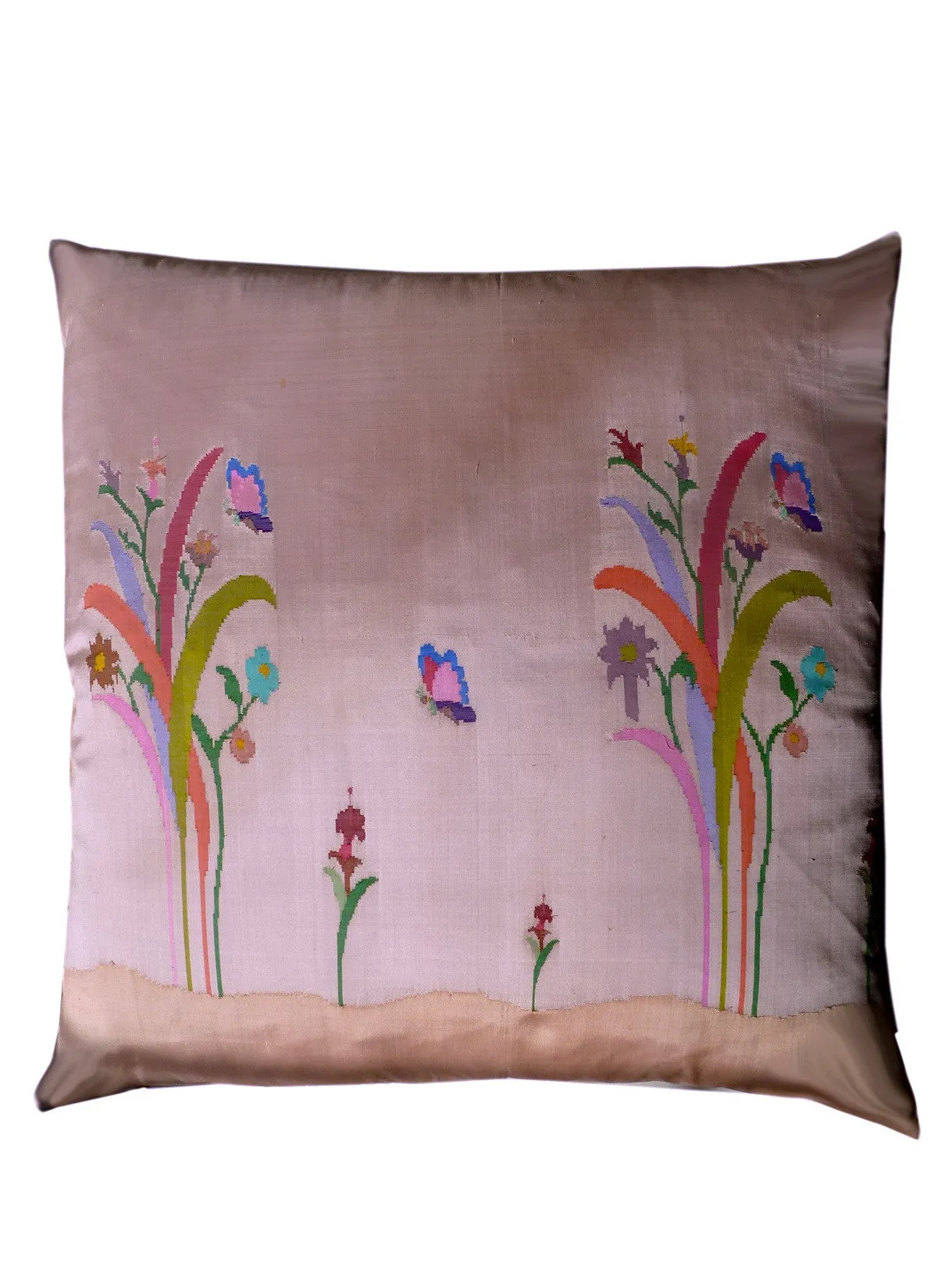 Burmese Silk 30" Euro Or Floor Pillows Pink Floral