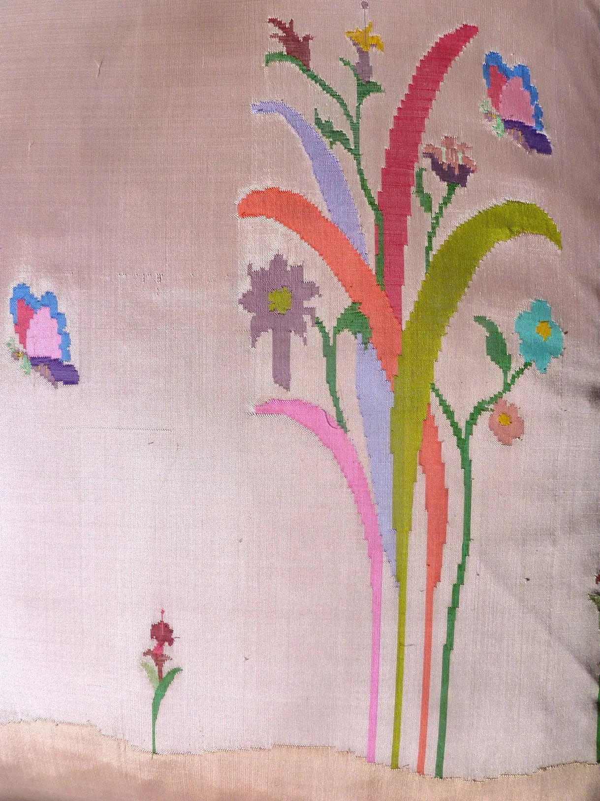 Burmese Silk 30" Euro Or Floor Pillows Pink Floral