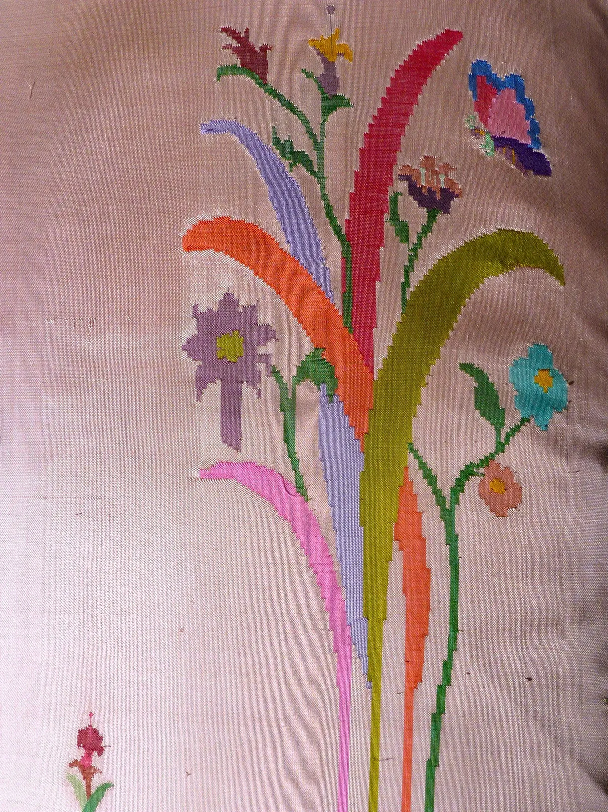 Burmese Silk 30" Euro Or Floor Pillows Pink Floral