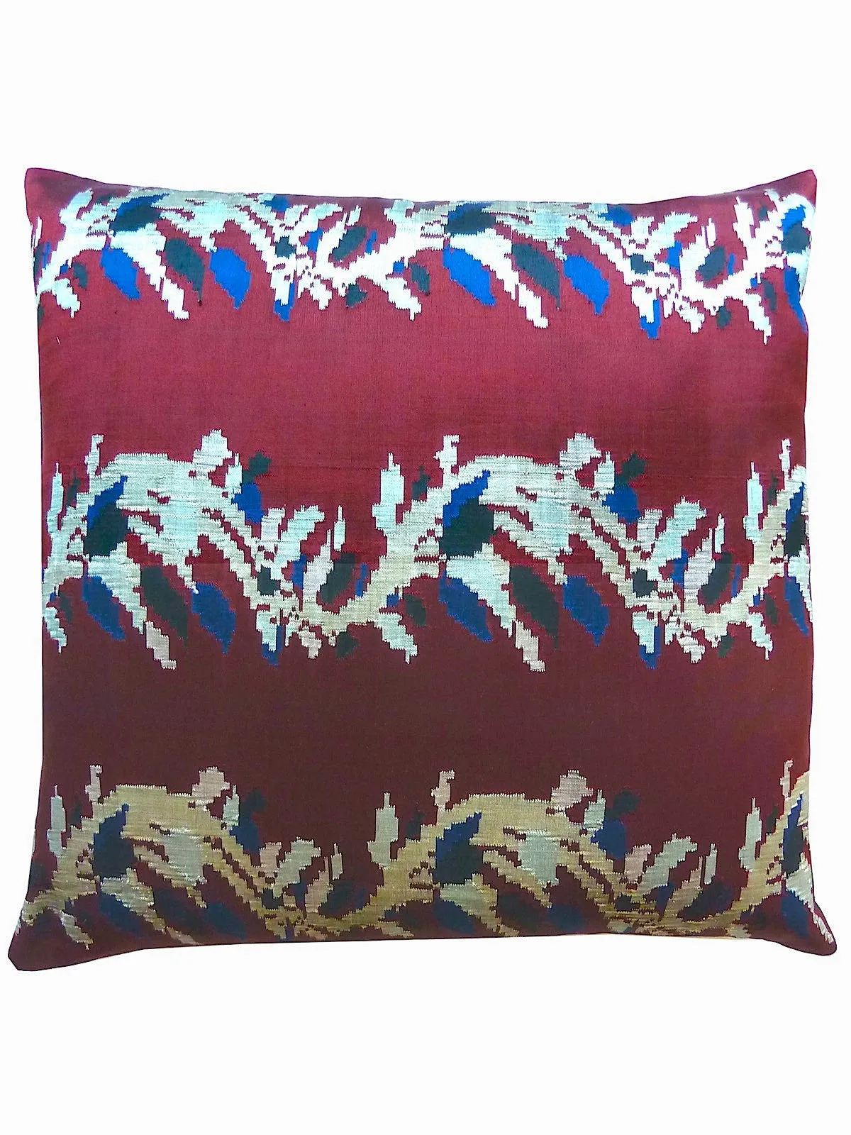 Burmese Silk Pillow Burgundy