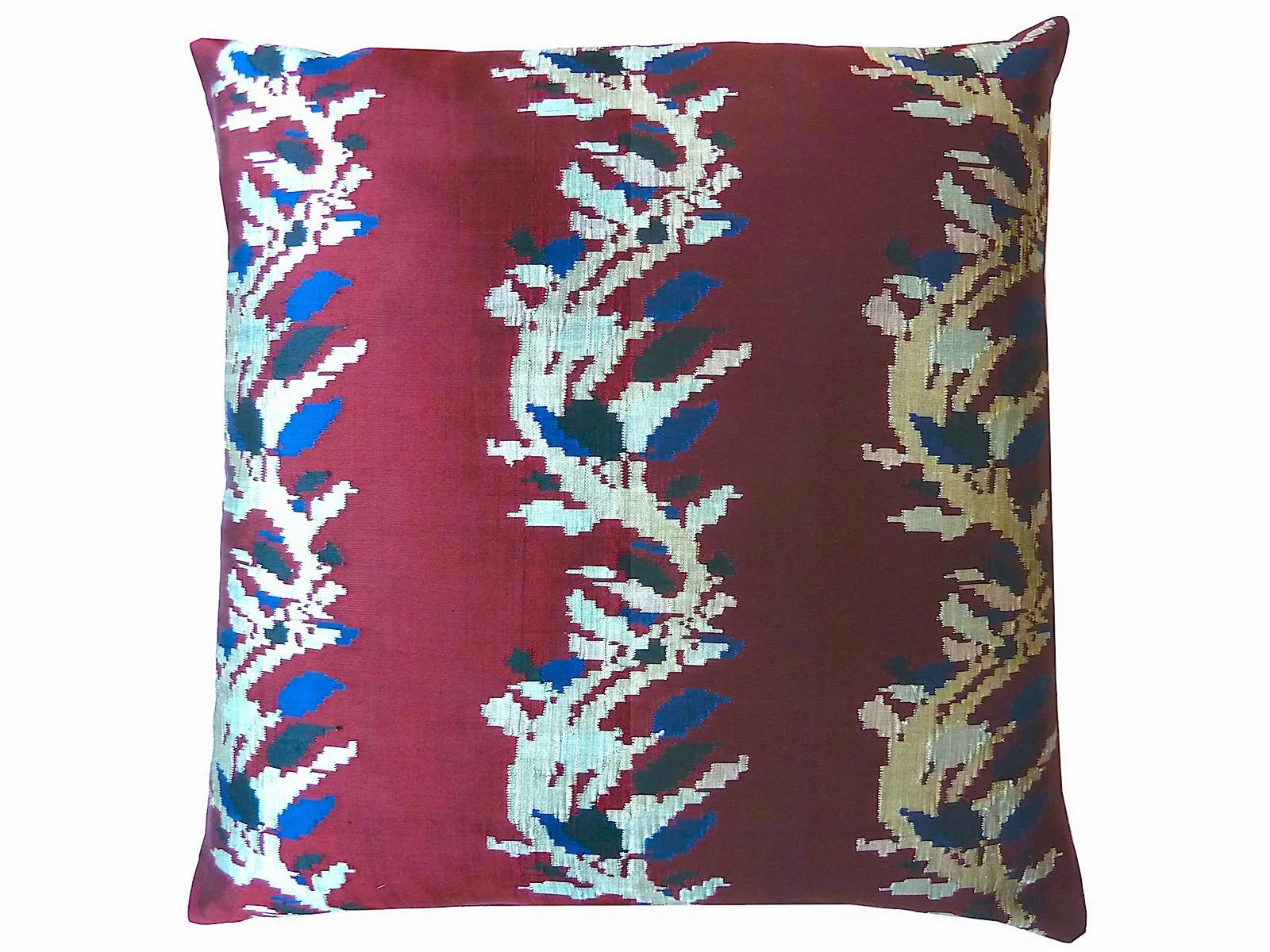 Burmese Silk Pillow Burgundy