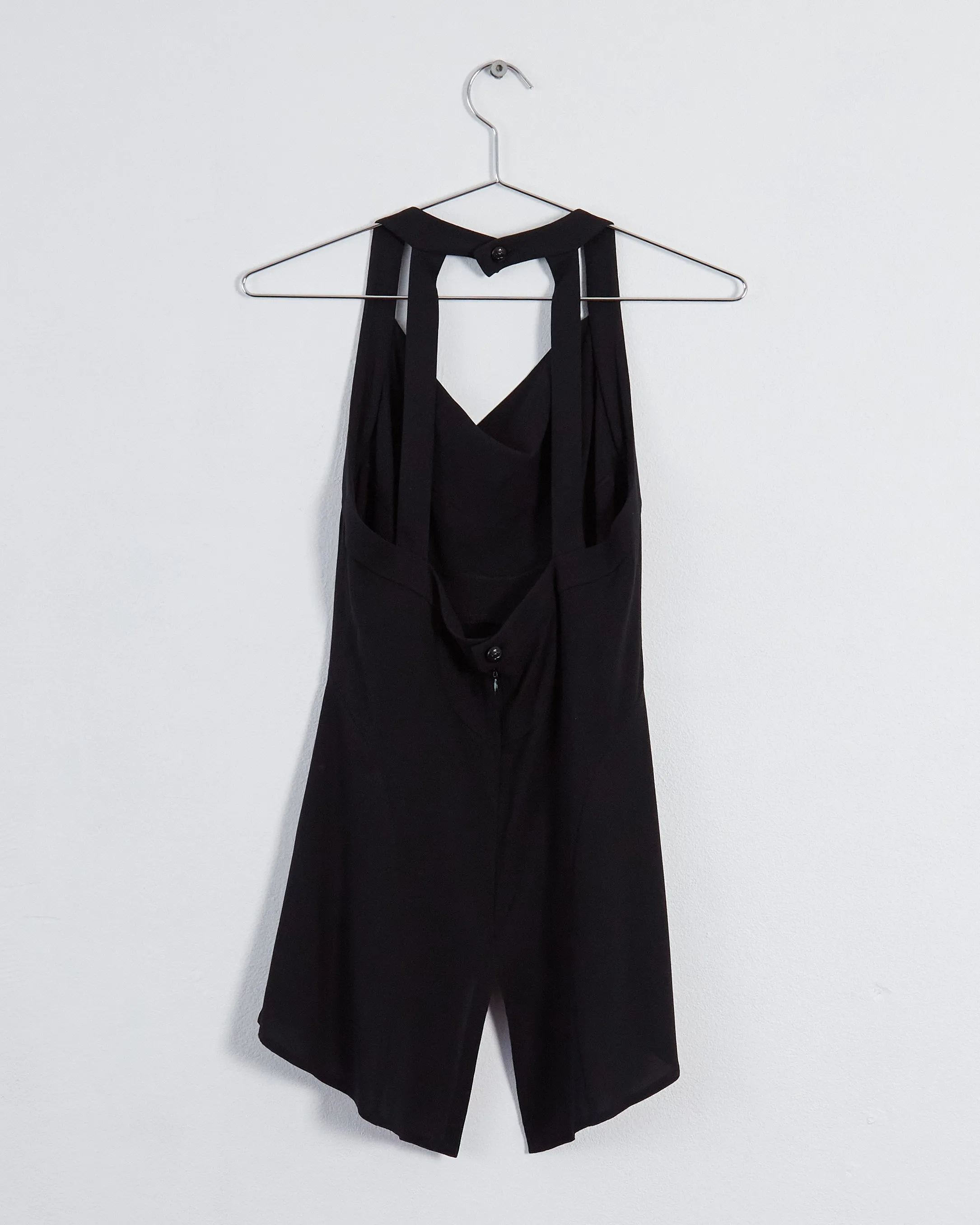 Chanel silk halter top, black, 8