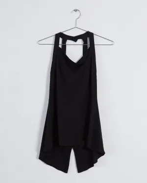 Chanel silk halter top, black, 8