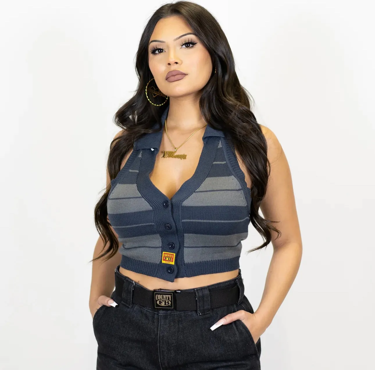 FB County Collared Halter Tops