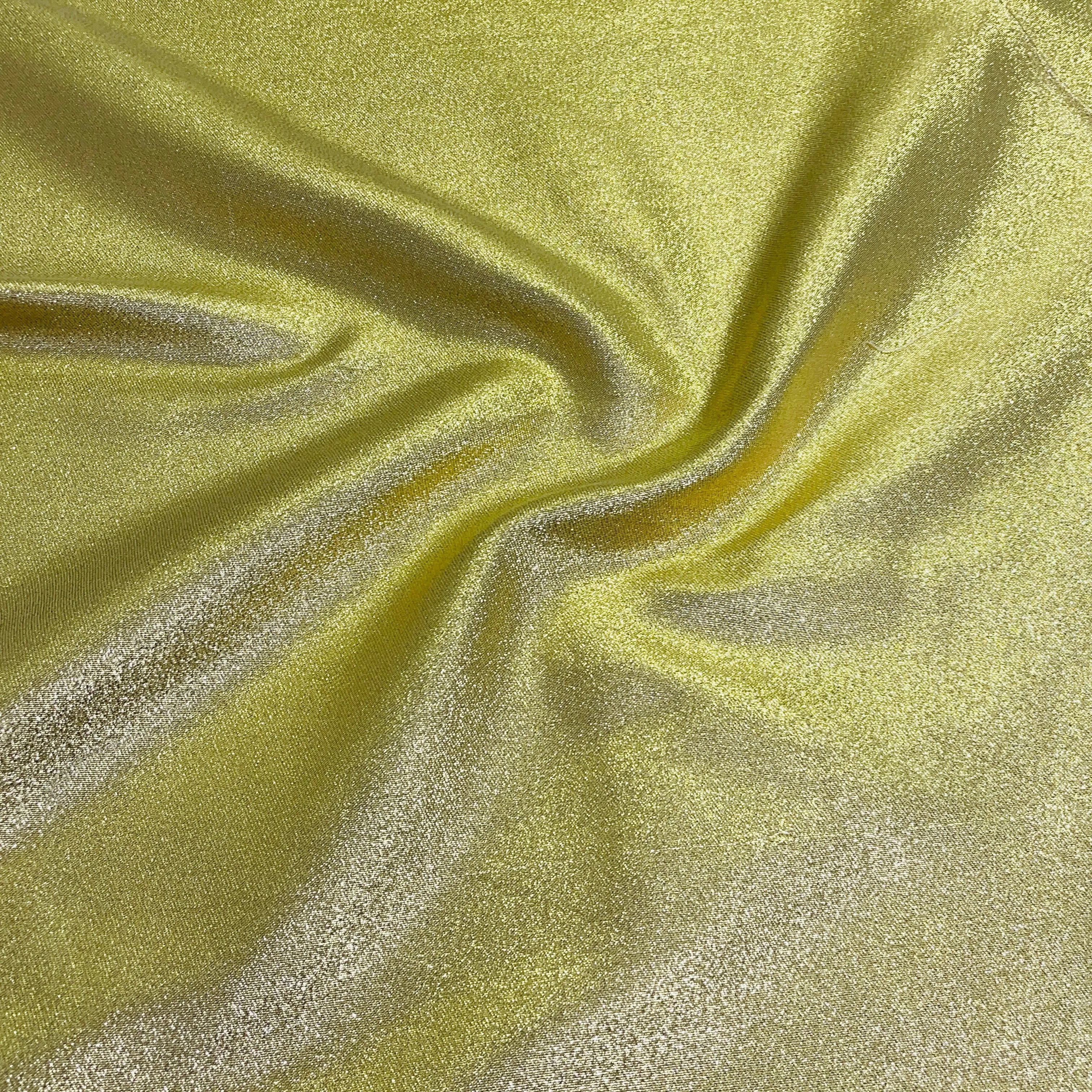 Gold Solid Brocade Jacquard Fabric
