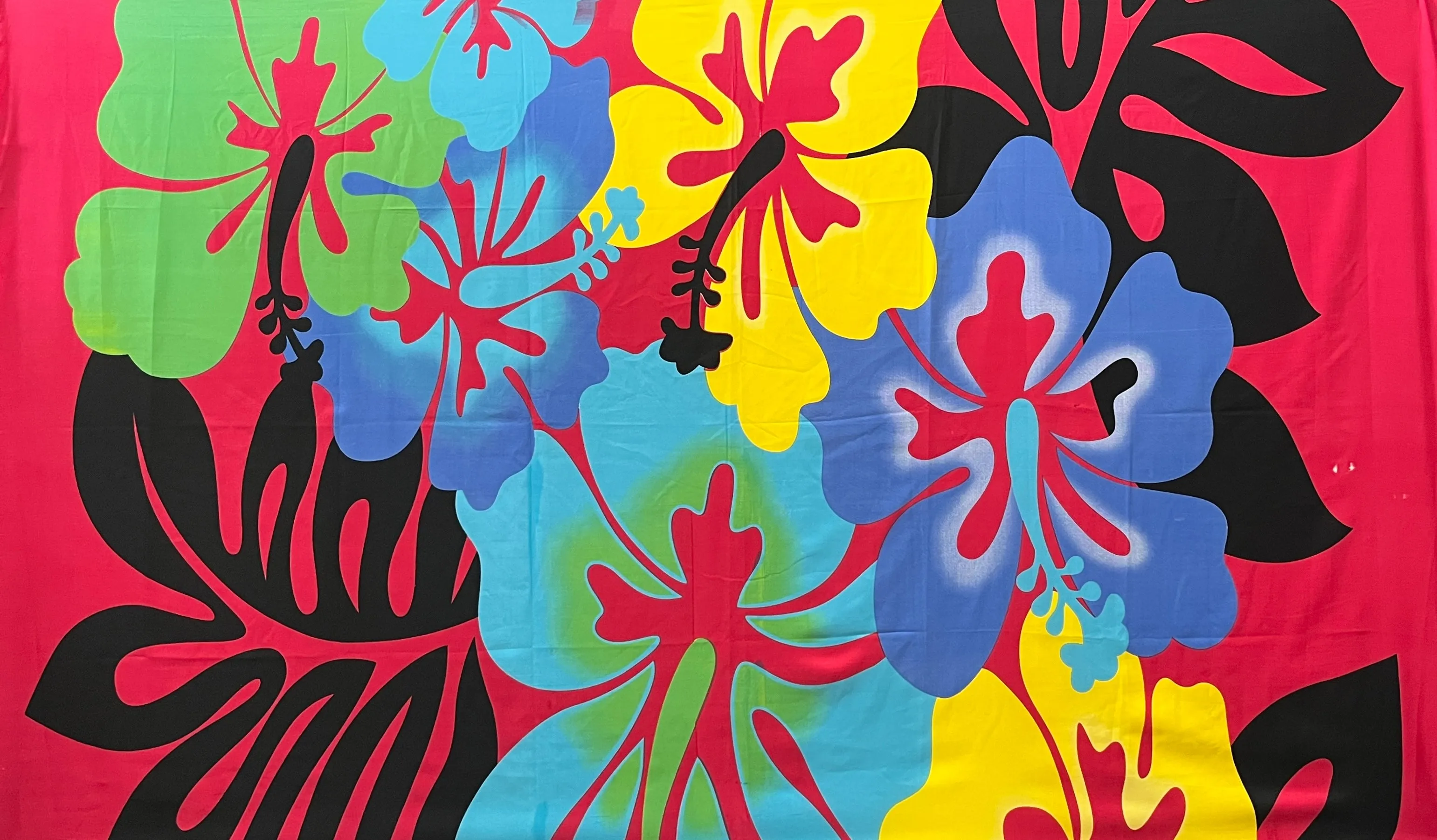 Hibiscus Airbrush Flowers Sarong