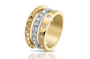Hulchi Belluni 'Cubini' Two-Tone Wide Fashion Ring