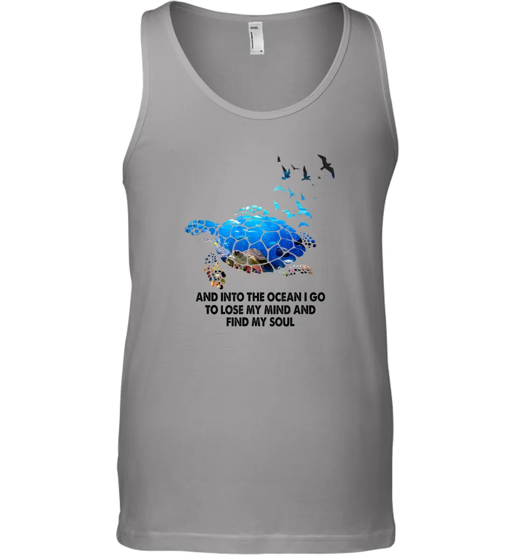 Into The Ocean I Go To Lose My Mind Turtle Lovers Gift Idea Men Cotton Tank Top