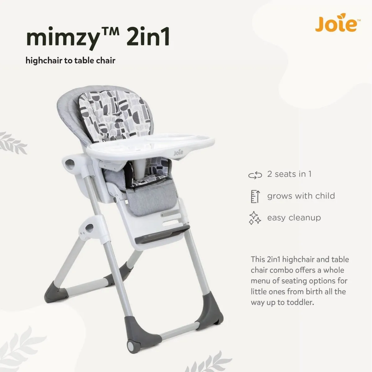 Joie High Chair Mimzy 2 In 1 Logan