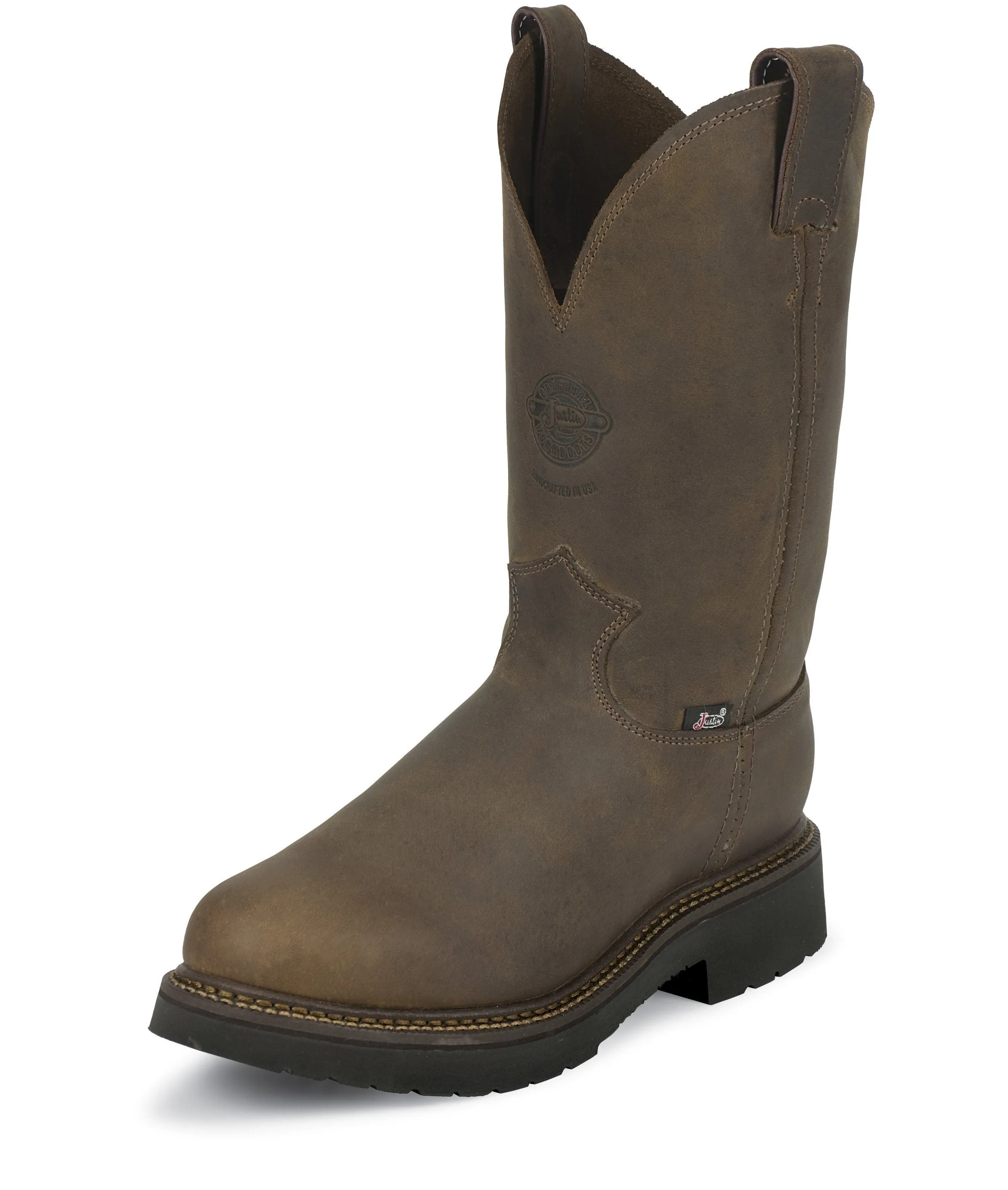 Justin Men’s - 11” Rugged Bay Gaucho Pull On - Round Steel Toe