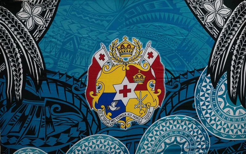 Kingdom of Tonga Seal Plumeria Tattoo Design Sarong