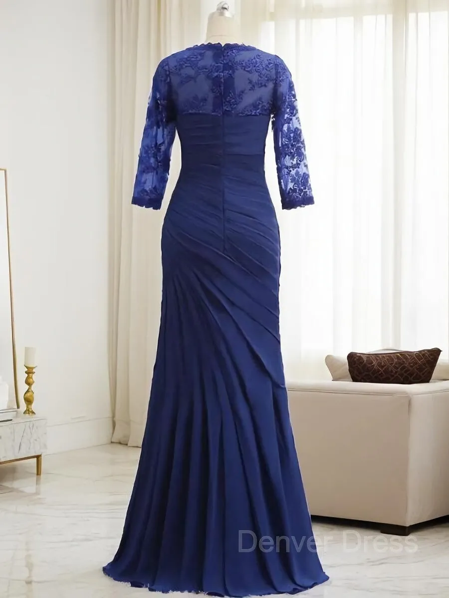 Mermaid Sweetheart Floor-Length Chiffon Mother of the Bride Dresses With Lace
