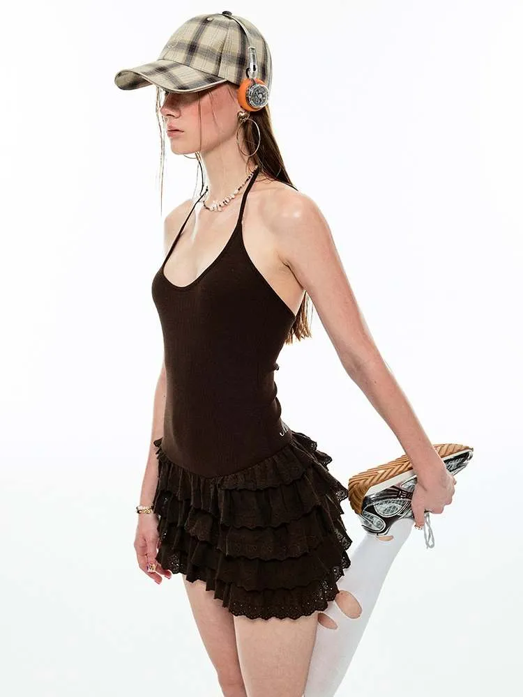 Multilayer Cake Halter Neck Suspender Dress【s0000009139】