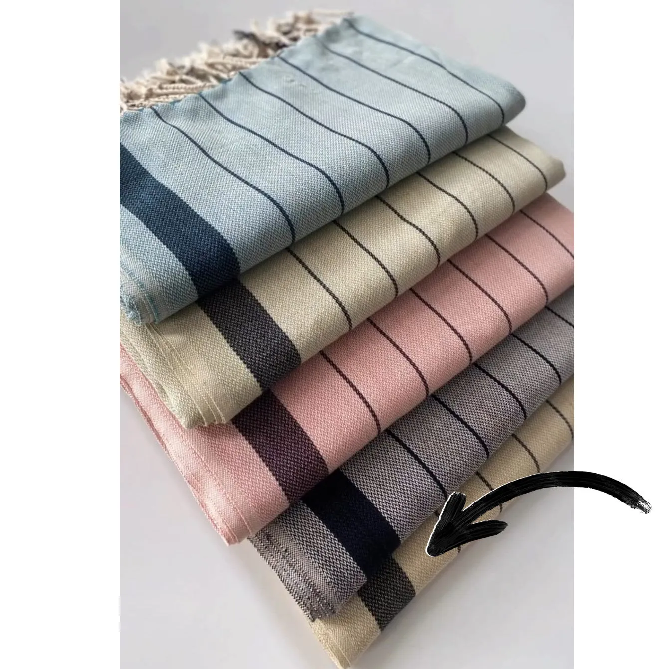 Natural Cotton Hand Woven Turkish Towel Pestemal
