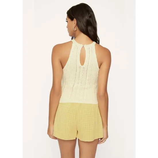 Natural Halter Sweater Top