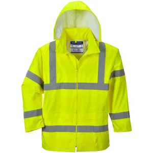 Orange / Yellow Mesh Lined Hi Vis Waterproof Jacket