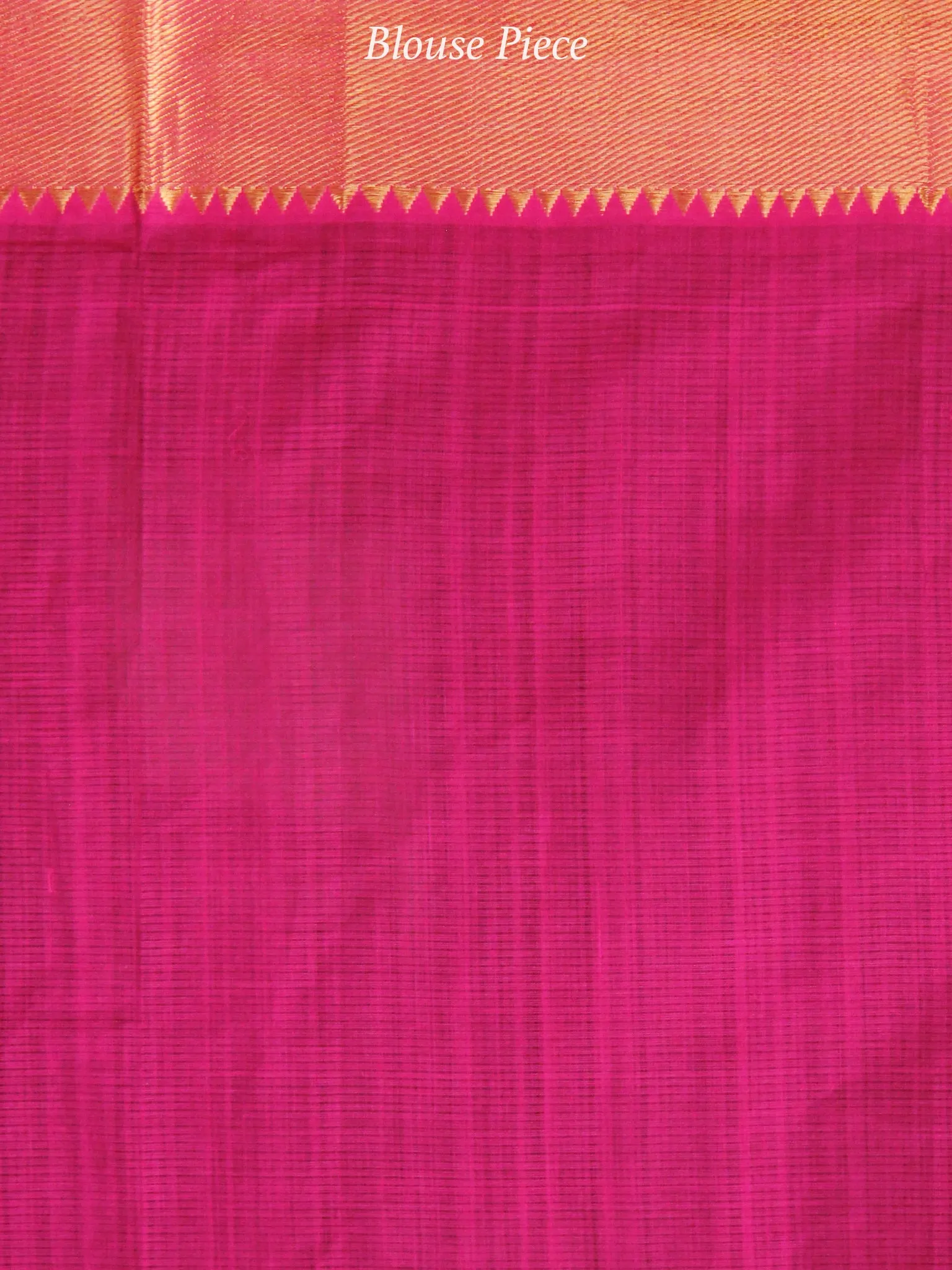 Pink Golden Handloom Mangalagiri Cotton Saree With Zari Border - S031703690