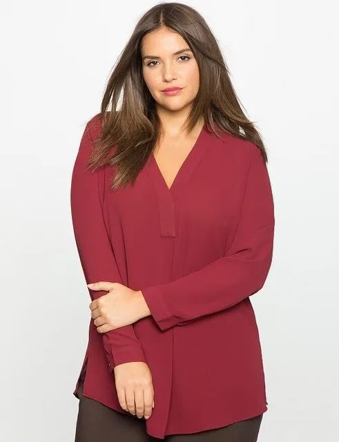 Plus Size - Beautiful Women slimming Chiffon Blouse (US 14-26W)