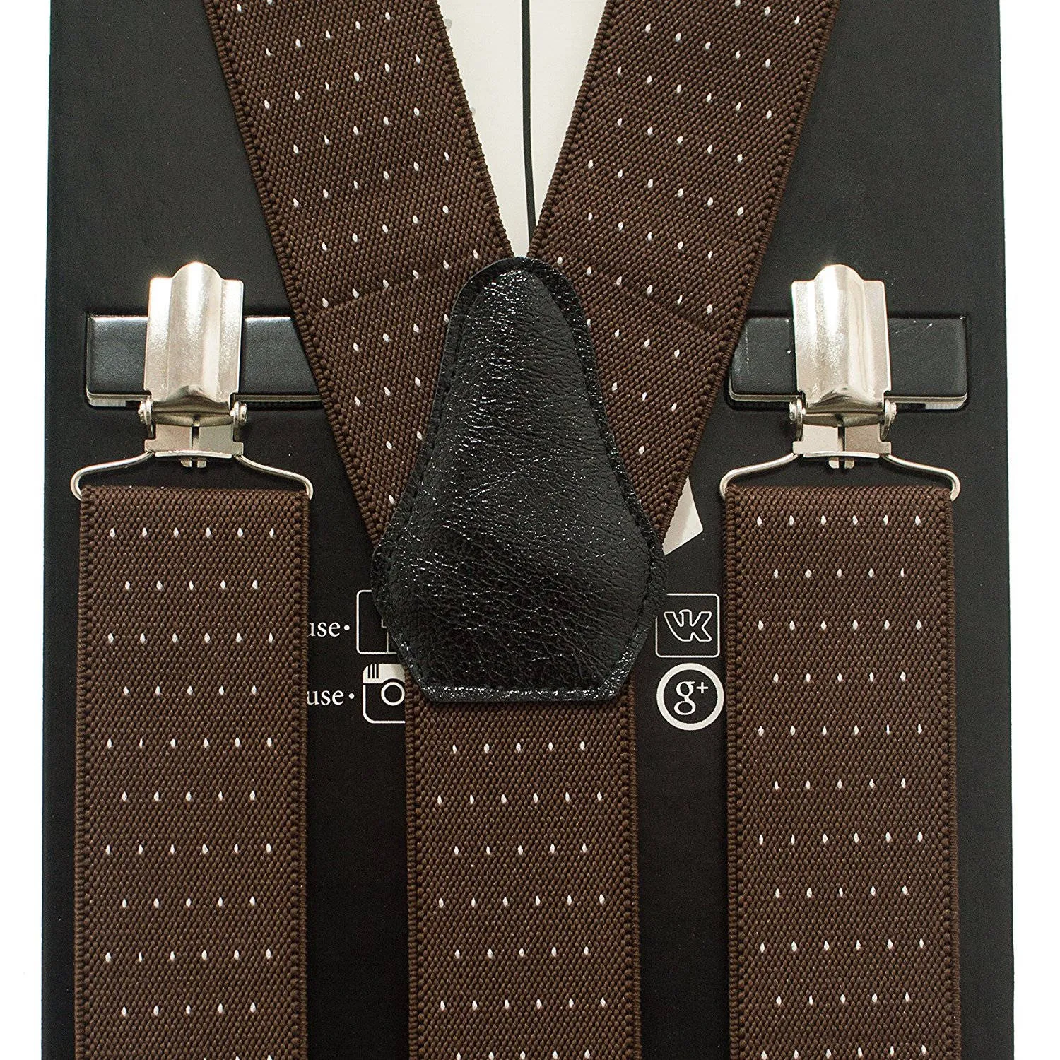 Polka Dots Brown Suspenders
