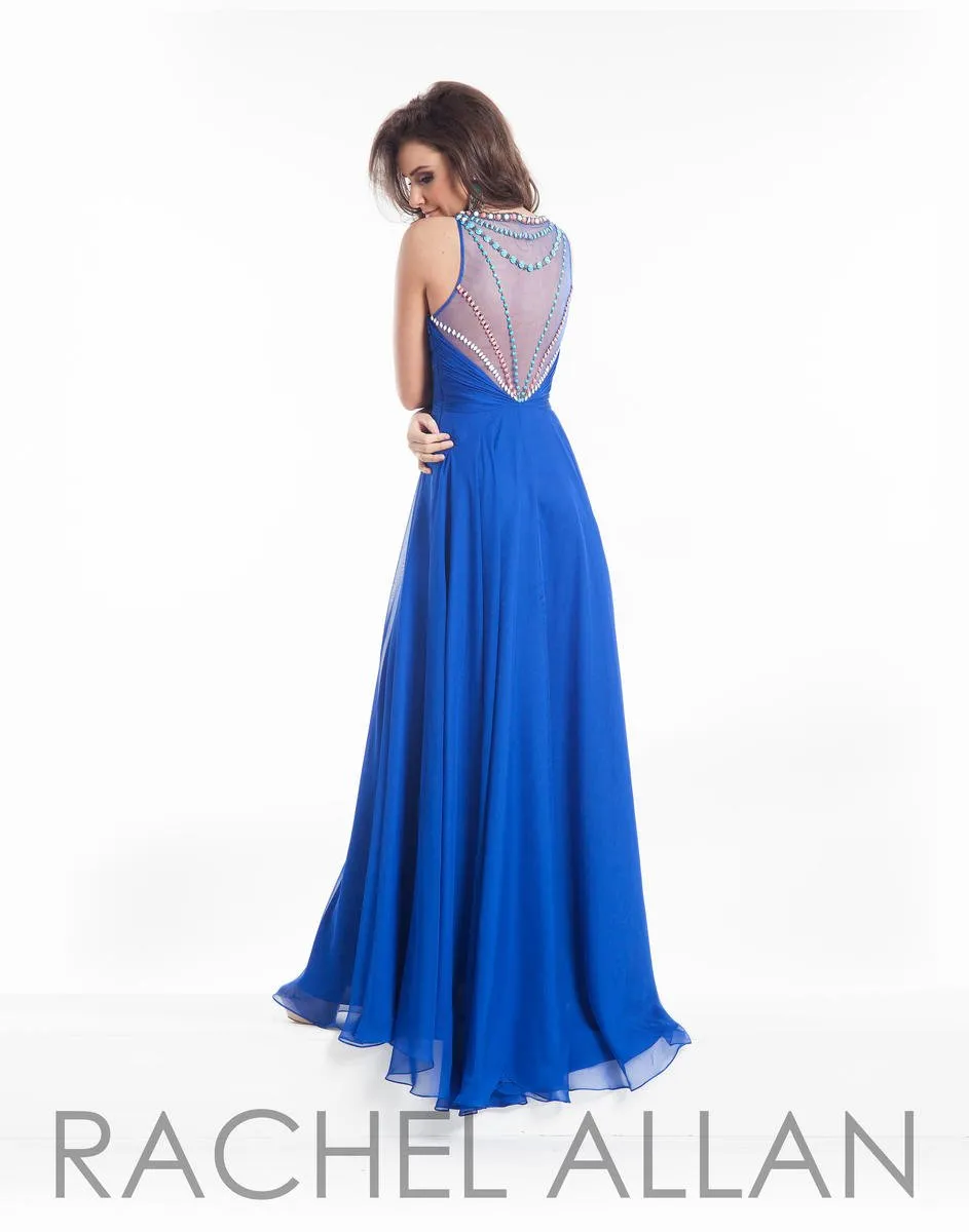 Rachel Allan 9006 Royal Blue Chiffon Dress