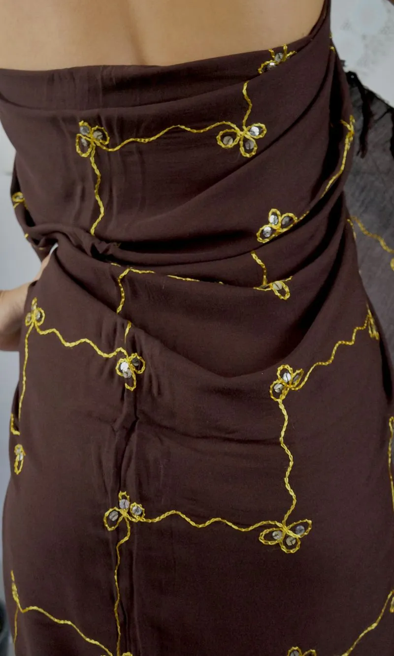 Rayon Sarong Embroidered/Sequined Plain, More Colours