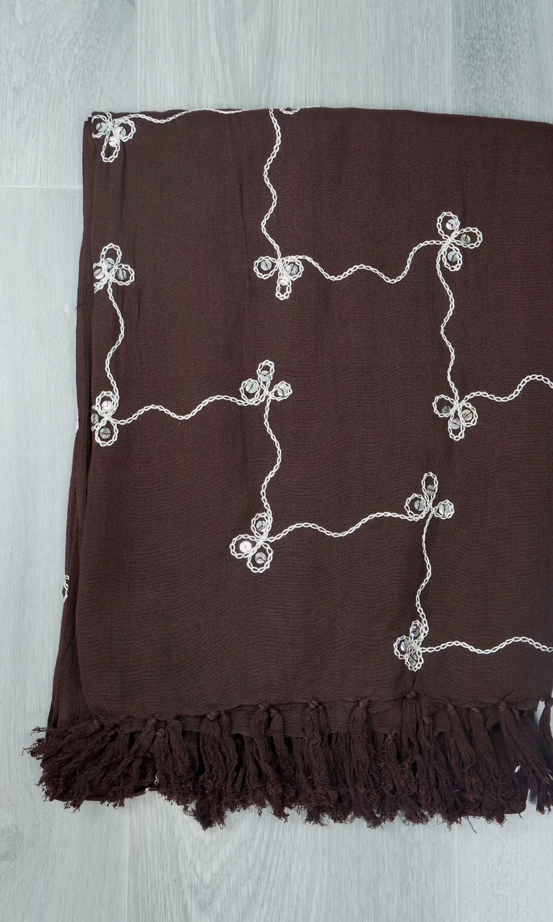 Rayon Sarong Embroidered/Sequined Plain, More Colours