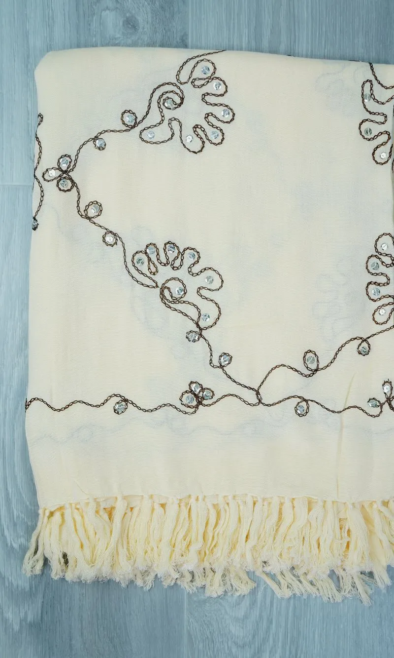 Rayon Sarong Embroidered/Sequined Plain, More Colours