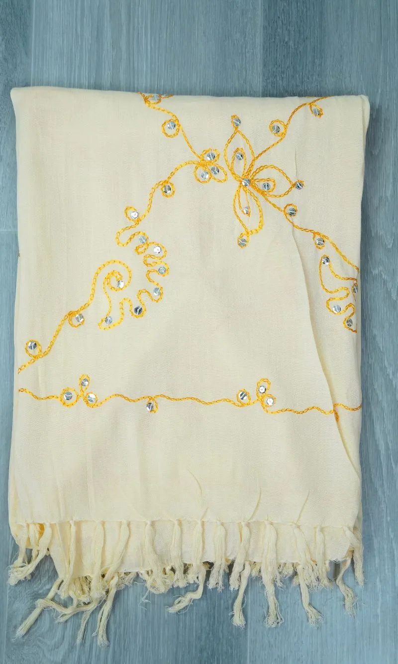 Rayon Sarong Embroidered/Sequined Plain, More Colours