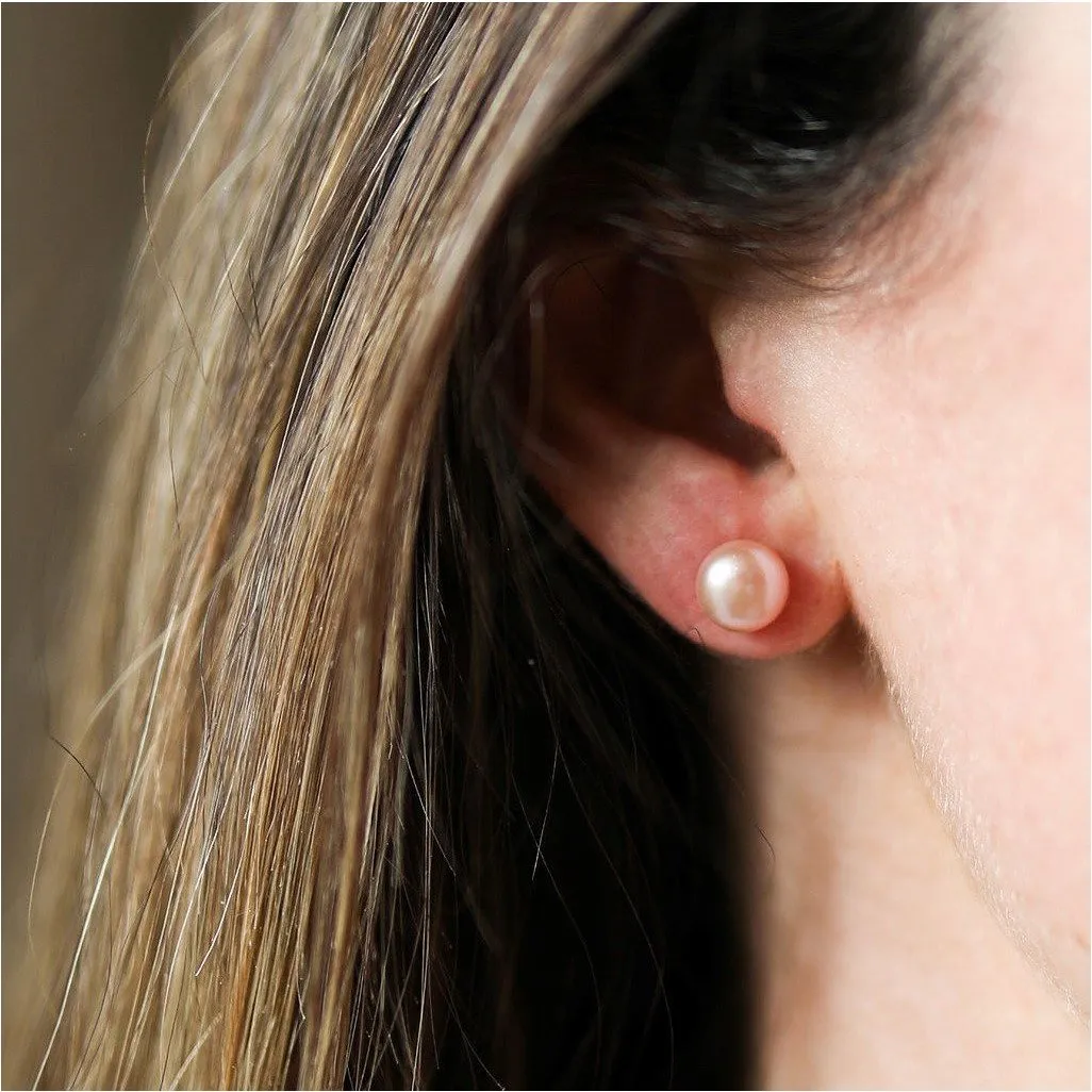 Seville Pink Freshwater Pearl Stud Earrings