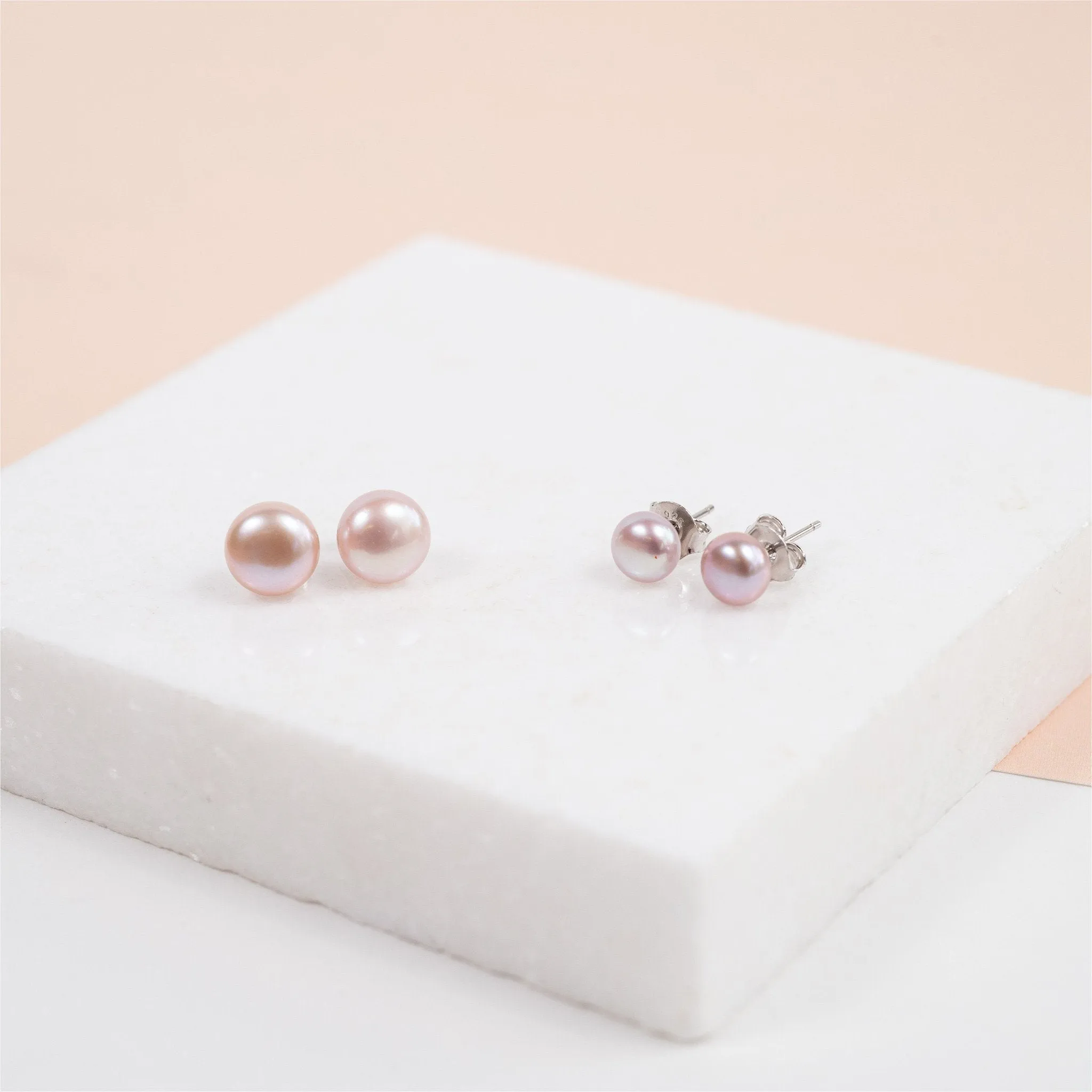 Seville Pink Freshwater Pearl Stud Earrings