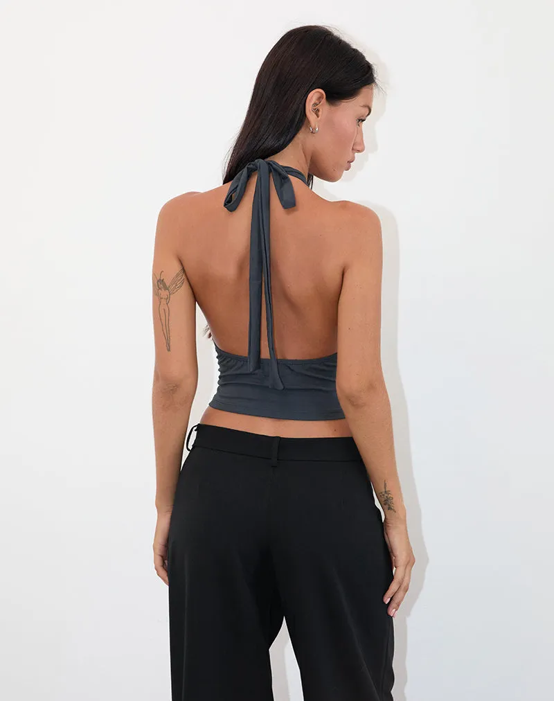 Shalas Halter Top in Jersey Ocean Storm