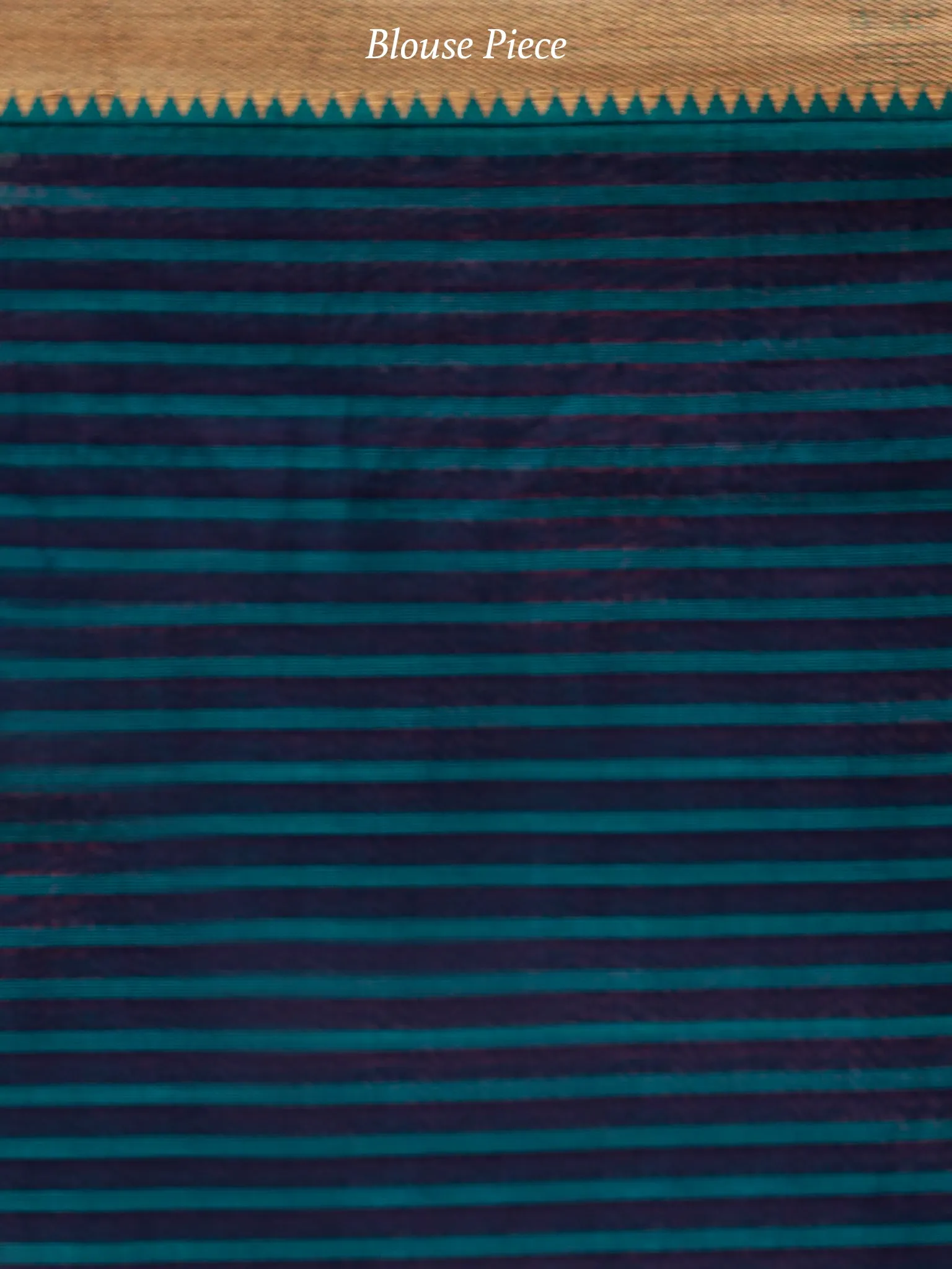 Teal Blue Green Handloom Mangalagiri Cotton Saree With Zari Border - S031704059