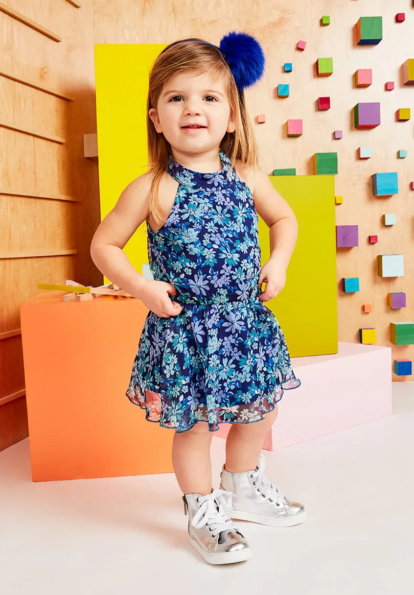 Tonal Floral Halter Dress