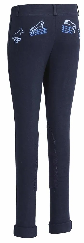 TuffRider Children's Cotton Embroidered Pull-On Jodhpurs