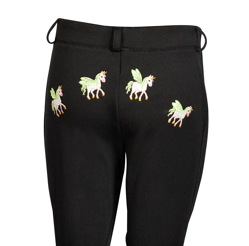 TuffRider Children's Unicorn Unifleece Pull-On Knee Patch Winter Jodhpurs