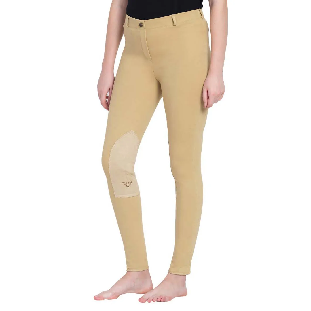 TuffRider Ladies Cotton Pull-On Knee Patch Plus Breeches
