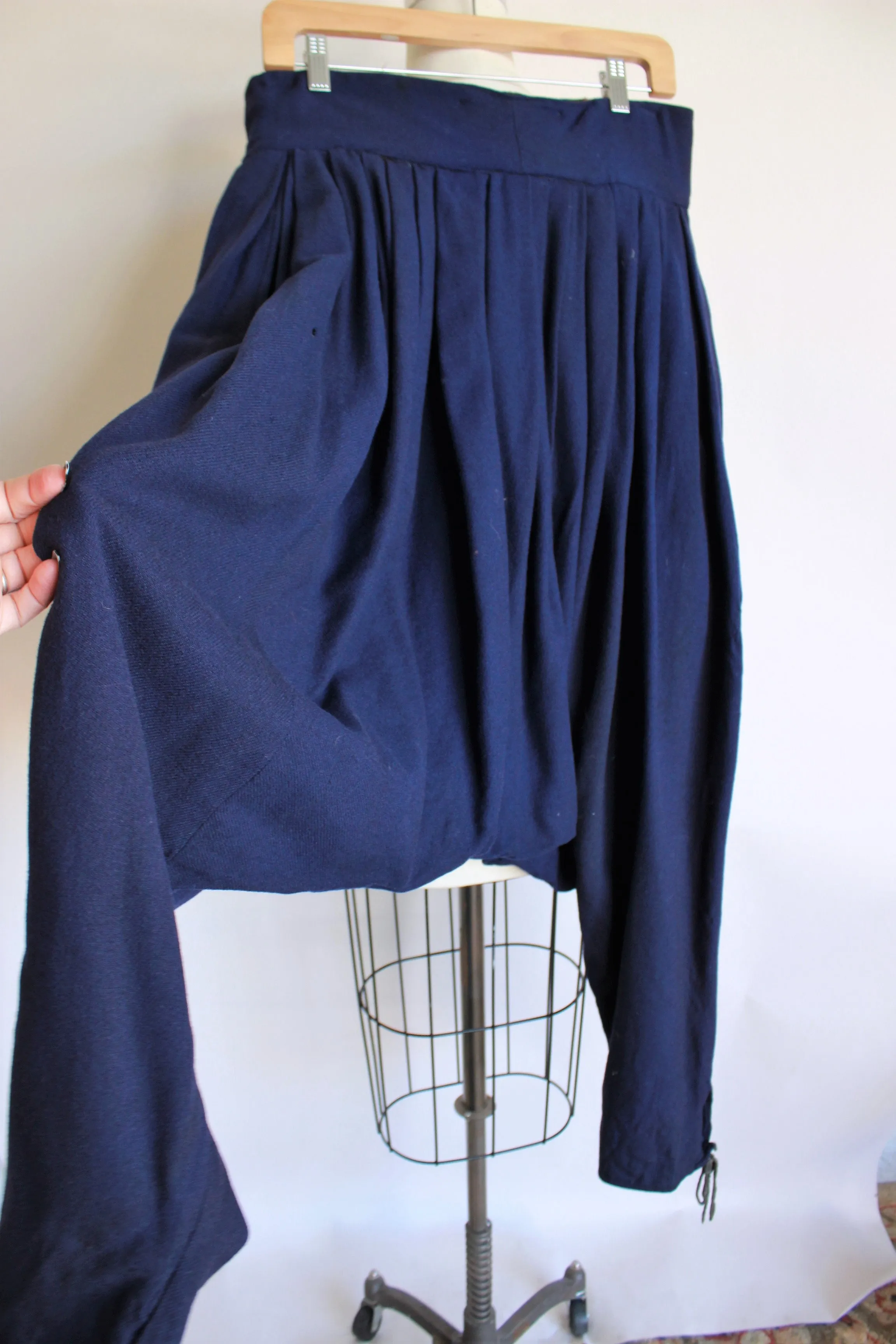 Vintage 1940s Hollywood Costume Blue Wool Military Riding Jodhpurs