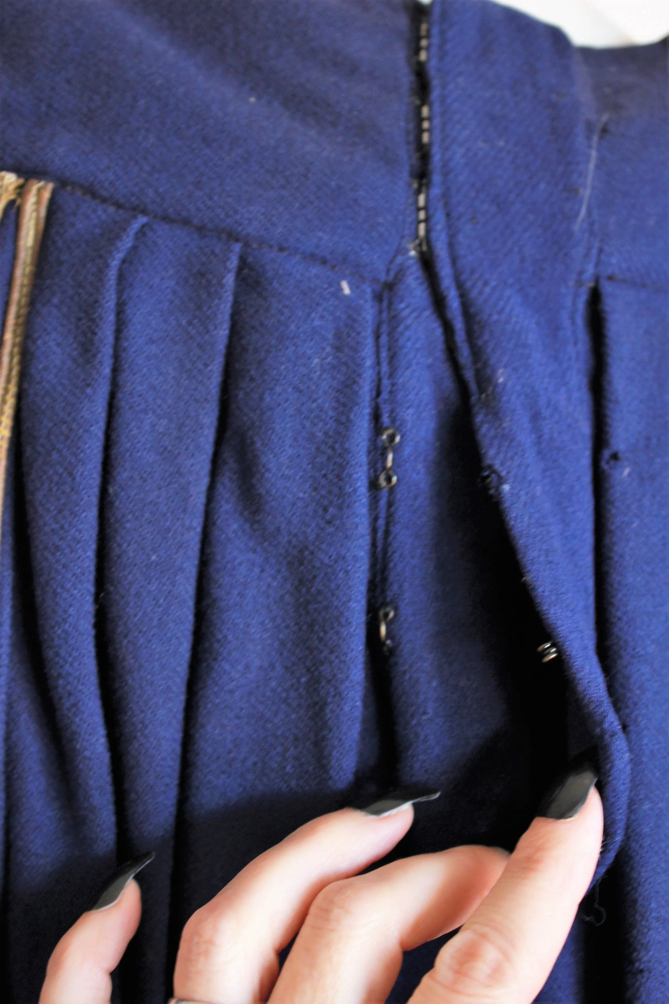 Vintage 1940s Hollywood Costume Blue Wool Military Riding Jodhpurs
