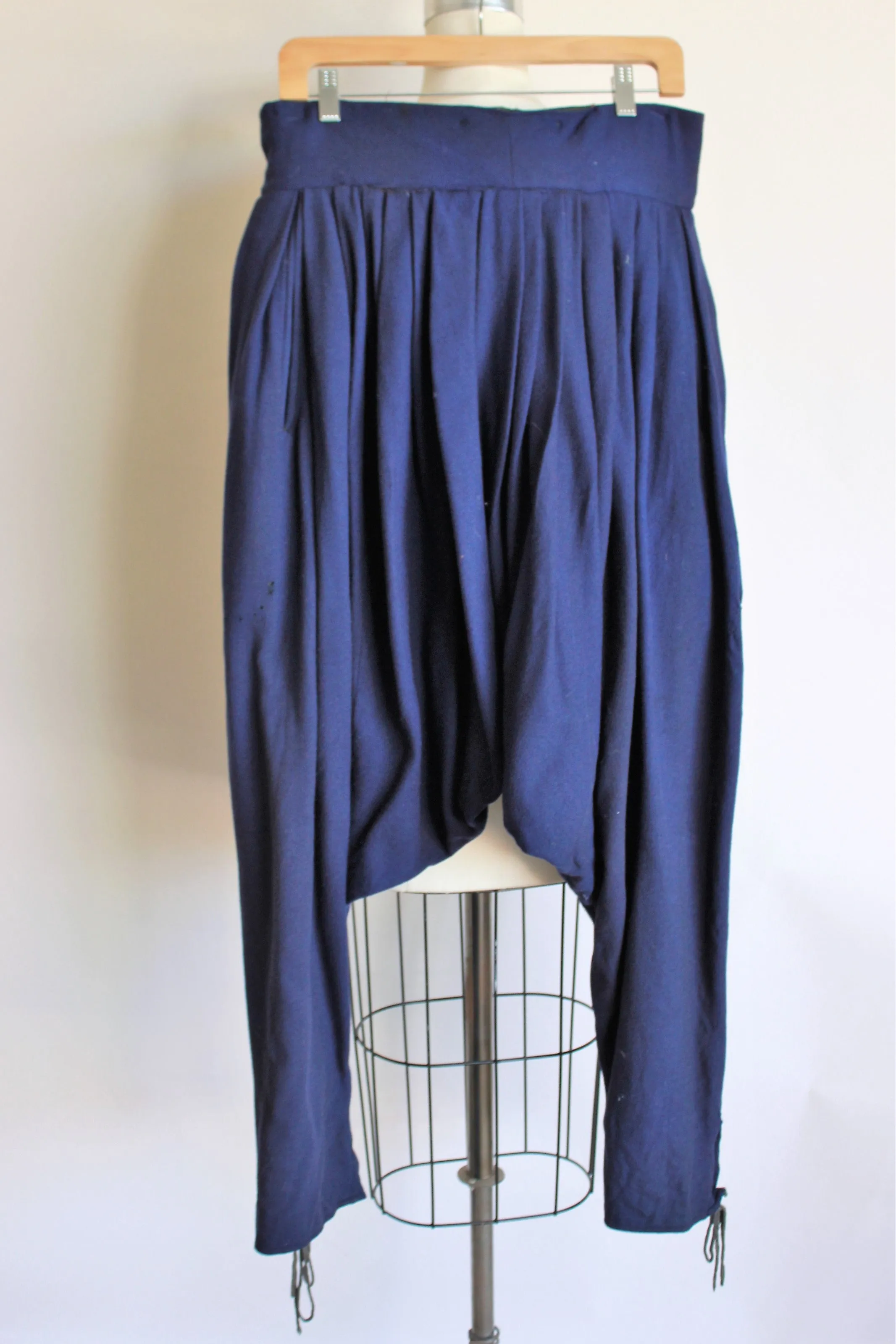 Vintage 1940s Hollywood Costume Blue Wool Military Riding Jodhpurs