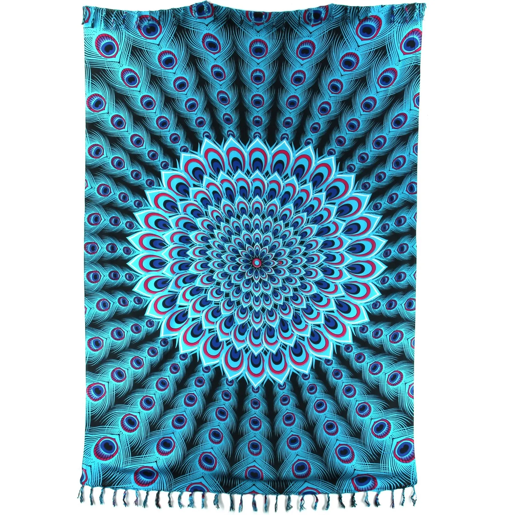 Viscose Rayon Sarong - Peacock - Light Blue