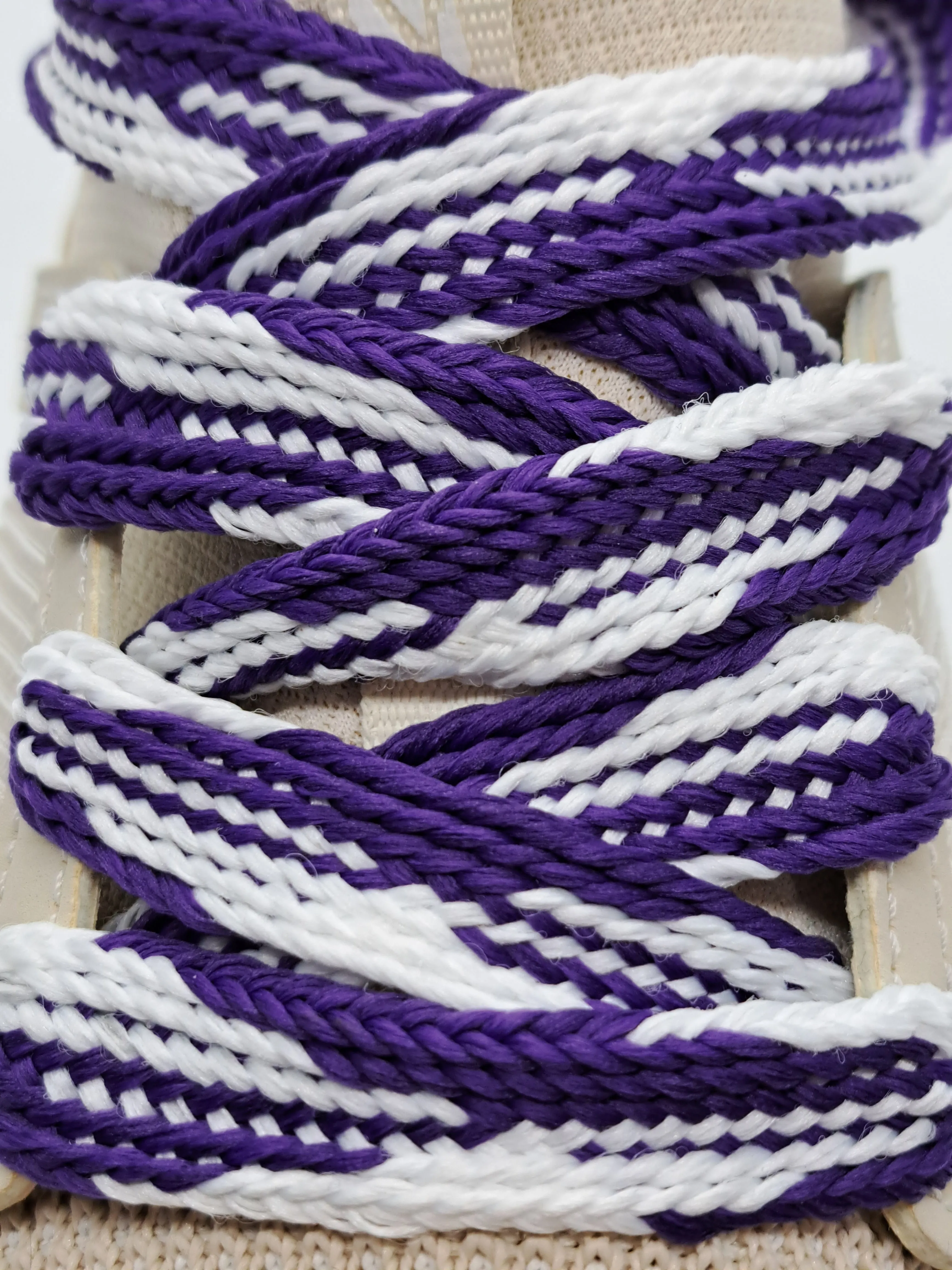 Wide Multi-Color Shoelaces - Royal Blue and White