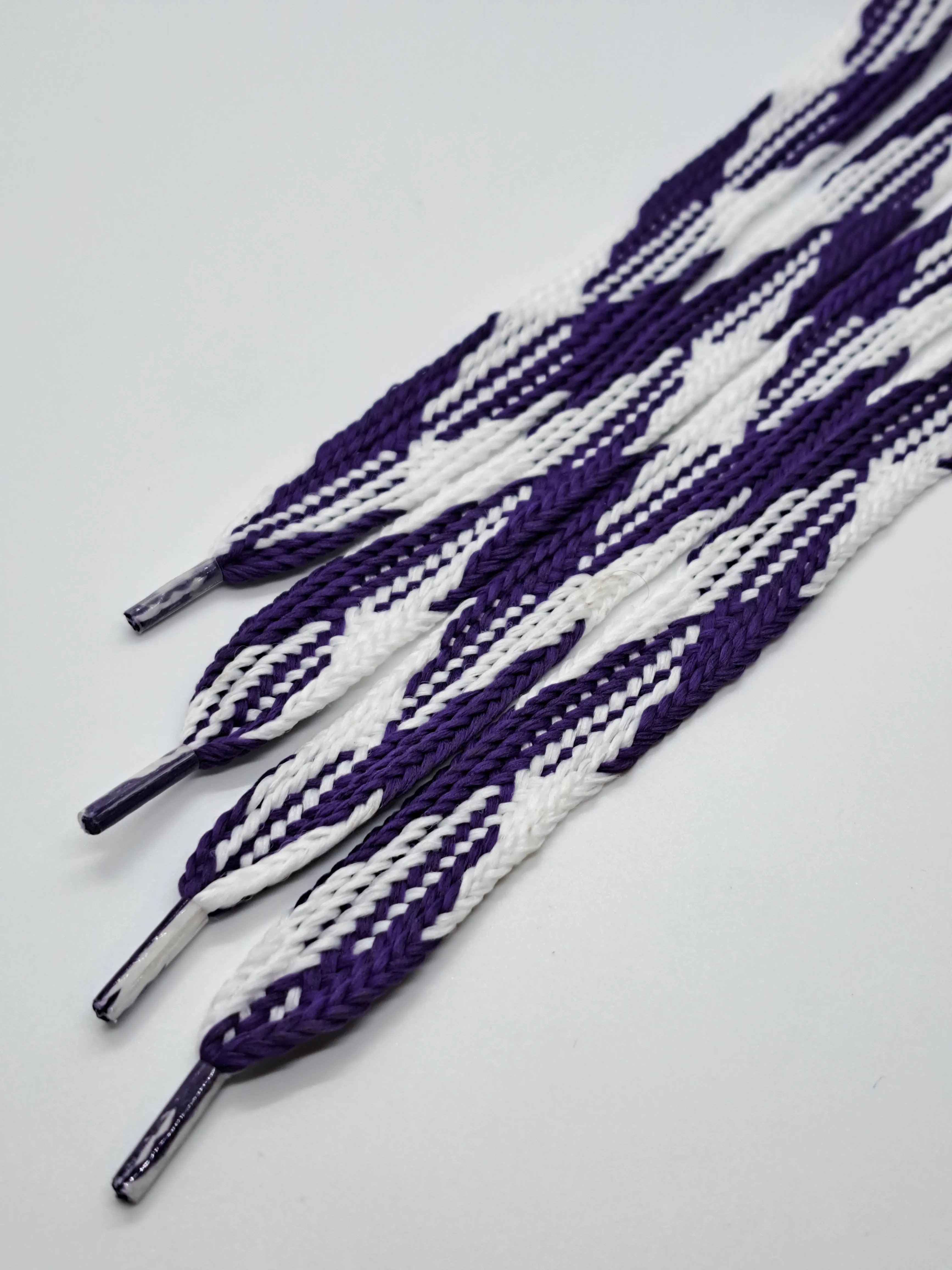 Wide Multi-Color Shoelaces - Royal Blue and White